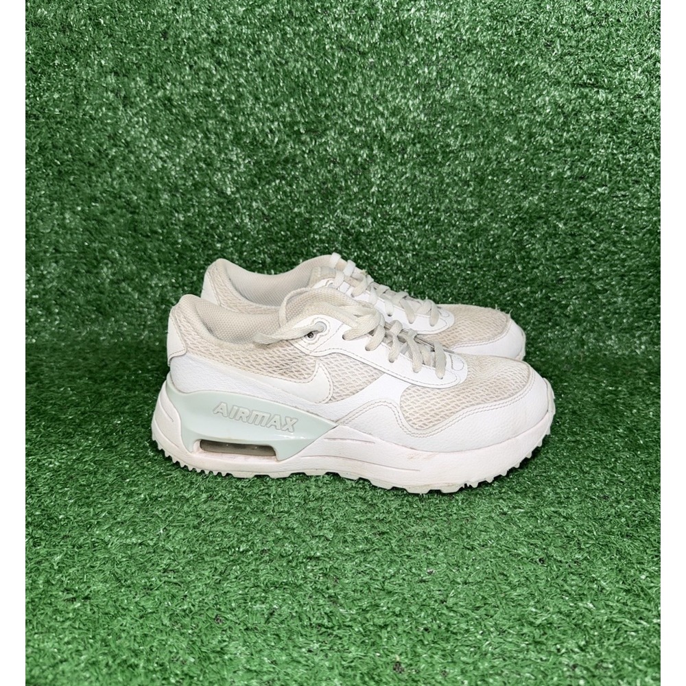 Nike Air Max System Boys Size 4.5Y White Gray Athletic Shoes Sneakers DQ0284-102